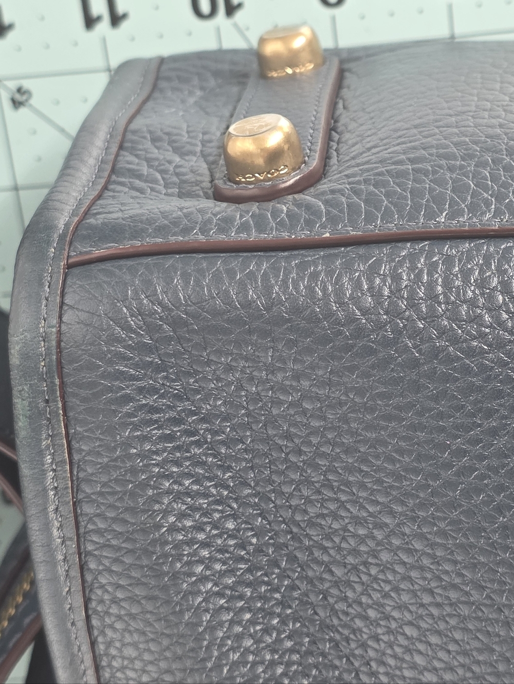 Coach 1941 Rogue 31 Dark Denim Blue Glovetanned Leather Bag 38124 - Picture 16 of 16